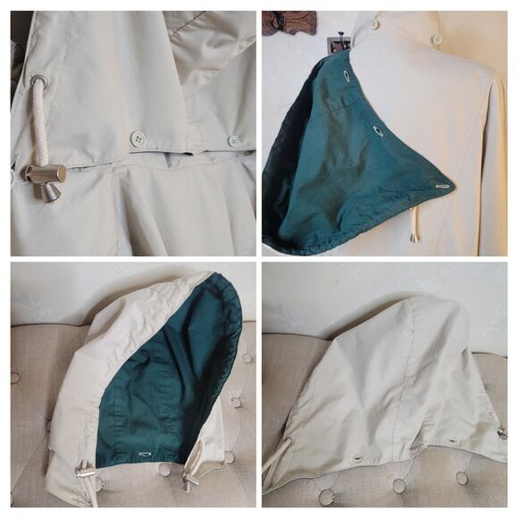 VTG London Fog Mens Lightweight Khaki Tan Cargo Parka Jacket Removable Hood✨️XL - Picture 9 of 16